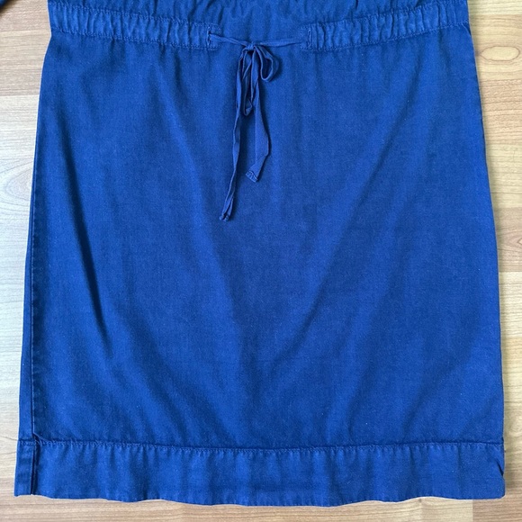 J. CREW | Garment Dyed Navy Blue Purple Drawstring Waist Shirtdress Petite 00 - Picture 4 of 9